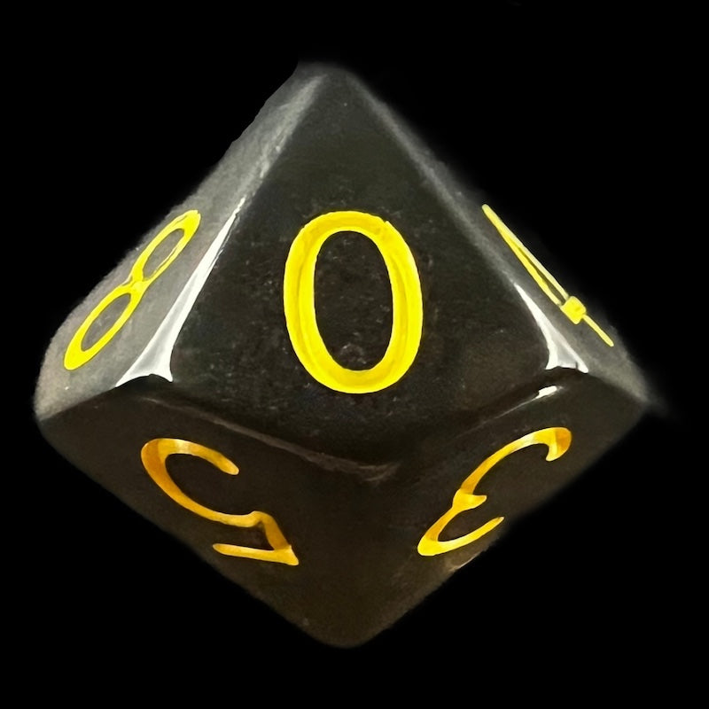 Role 4 Initiative Translucent Smoke Black & Yellow D10 Dice