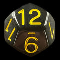 Role 4 Initiative Translucent Smoke Black & Yellow D12 Dice