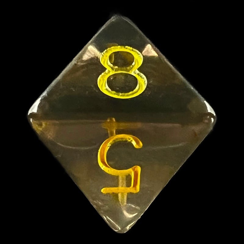 Role 4 Initiative Translucent Smoke Black & Yellow D8 Dice