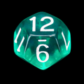Role 4 Initiative Translucent Teal & White D12 Dice