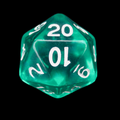 Role 4 Initiative Translucent Teal & White D20 Dice