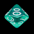 Role 4 Initiative Translucent Teal & White Percentile Dice