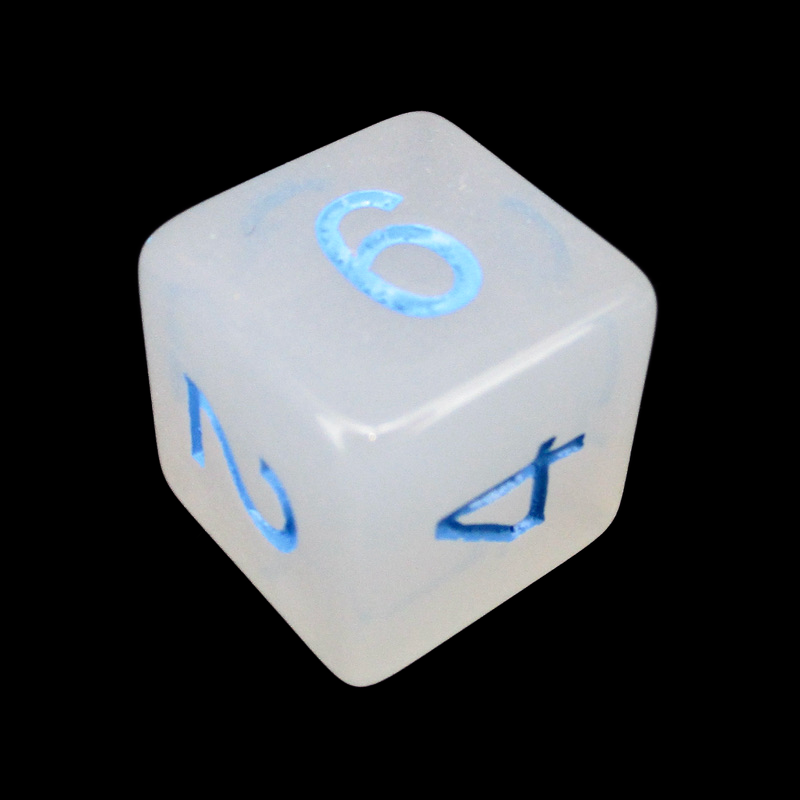 Role 4 Initiative Translucent White & Light Blue D6 Dice