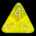 HALF PRICE CLEARANCE Role 4 Initiative Translucent Yellow & White D4 Dice
