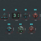 HALF PRICE TDSO Rechargeable Flashing LED 7 Dice Polyset With Charging Case
