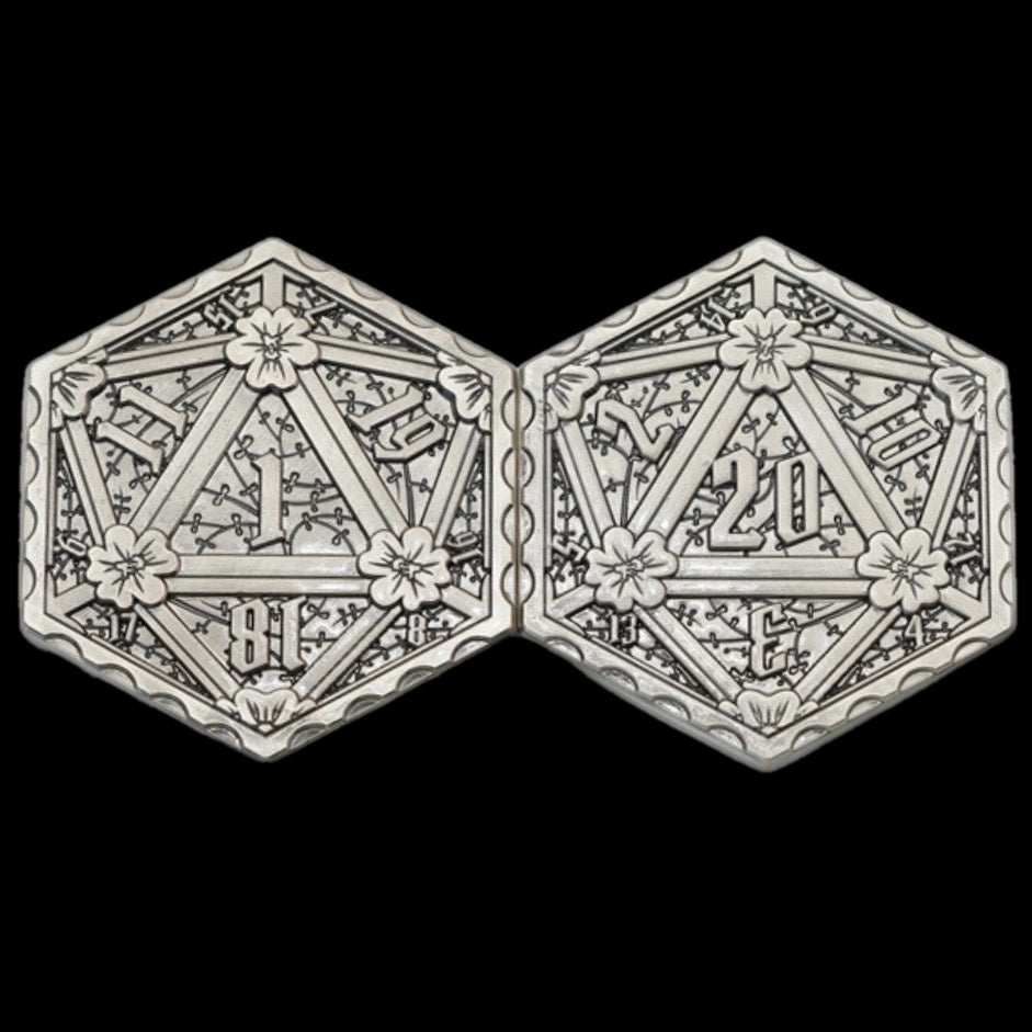 TDSO Metal Crit & Miss Ancient Silver D2 Dice Coin
