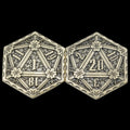 TDSO Metal Crit & Miss Ancient Bronze D2 Dice Coin