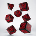 Q Workshop Celtic 3D Opaque Black &amp; Red 7 Dice Polyset
