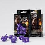 Q Workshop Classic Runic Purple & White 7 Dice Polyset