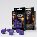 Q Workshop Classic Runic Purple & Green 7 Dice Polyset