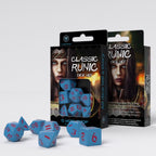 Q Workshop Classic Runic Blue & Red 7 Dice Polyset