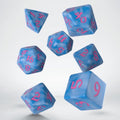 Q Workshop Classic Runic Glacier Blue & Pink 7 Dice Polyset