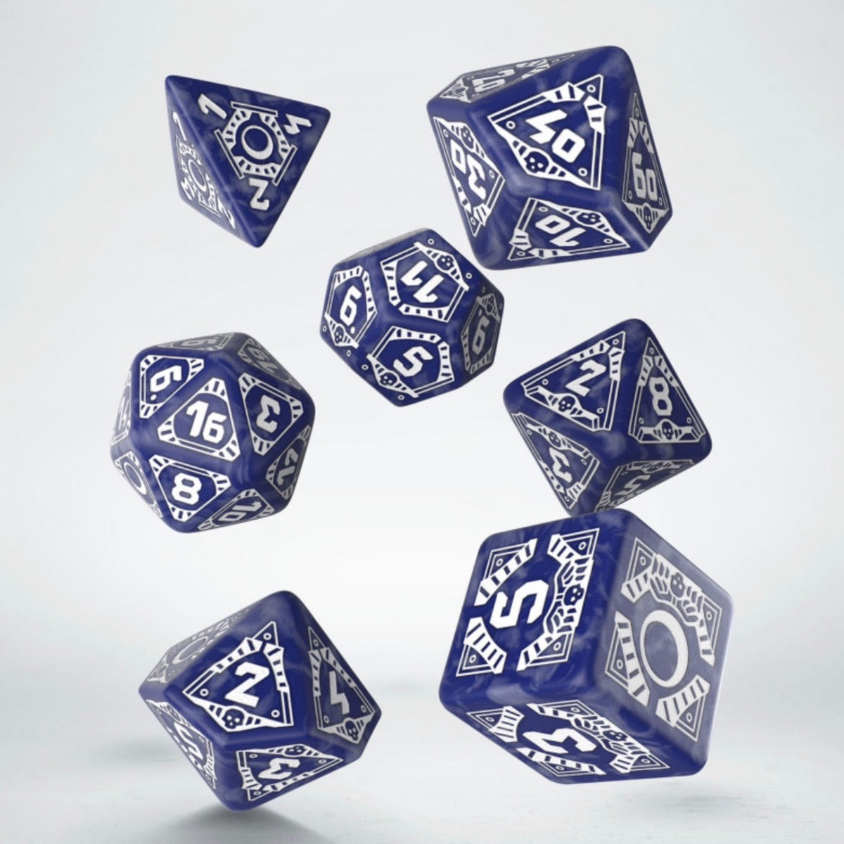 Q Workshop Starfinder Signal of Screams Blue & White 7 Dice Polyset