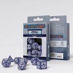 Q Workshop Starfinder Signal of Screams Blue & White 7 Dice Polyset