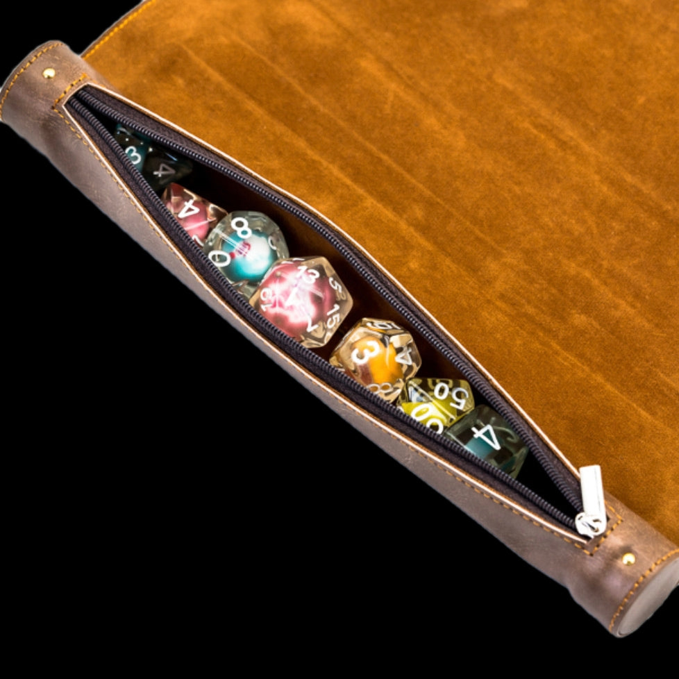 TDSO Faux Leather Dice Roll & Play-Mat - Brown
