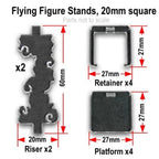 LITKO Flying Miniature Figure Stands 25mm square x 2 (AFS048)