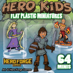 ArcKnight Flat Plastic Miniatures - Hero Kids - 62 Pieces