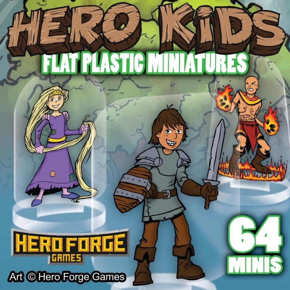 ArcKnight Flat Plastic Miniatures - Hero Kids - 62 Pieces
