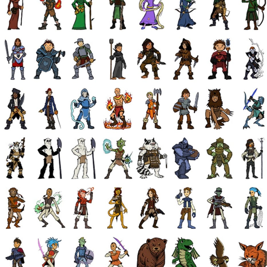 ArcKnight Flat Plastic Miniatures - Hero Kids - 62 Pieces