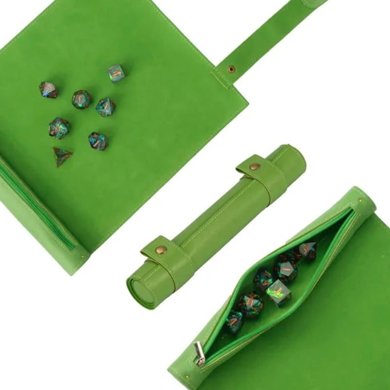 TDSO Faux Leather Dice Roll & Play-Mat - Green