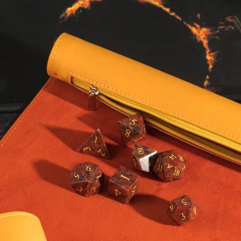 TDSO Faux Leather Dice Roll & Play-Mat - Orange