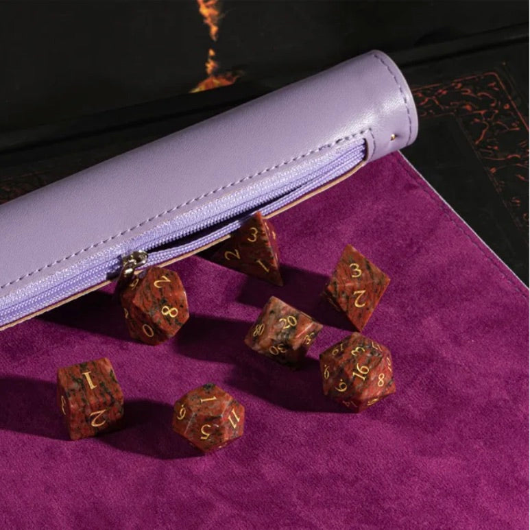 TDSO Faux Leather Dice Roll & Play-Mat - Lilac