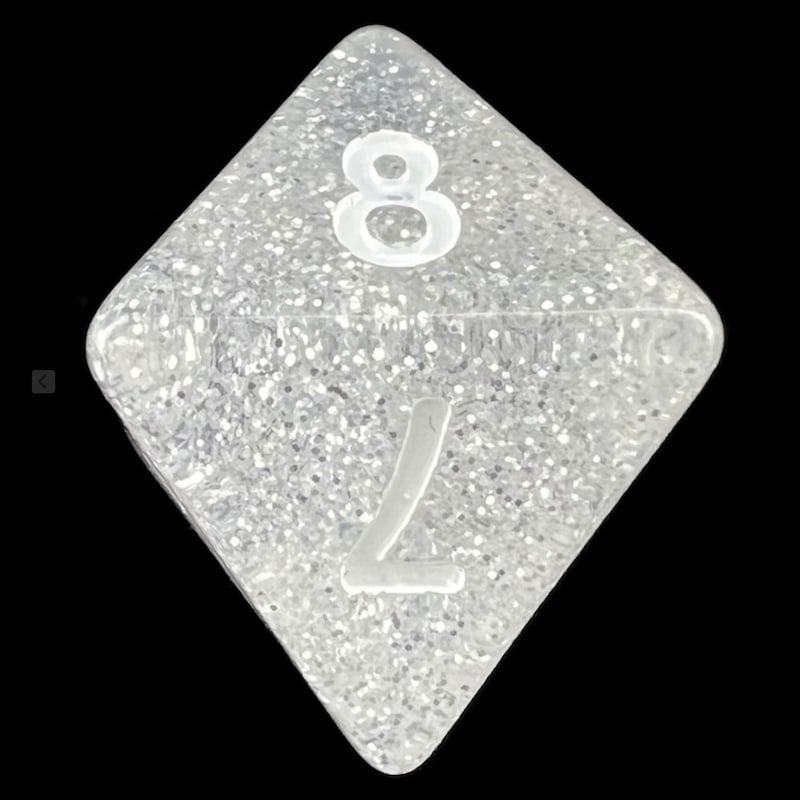 Koplow Glitter Clear D8 Dice