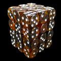TDSO Glitter Amber 36 x D6 Spot Dice Set