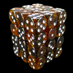 TDSO Glitter Amber 36 x D6 Spot Dice Set