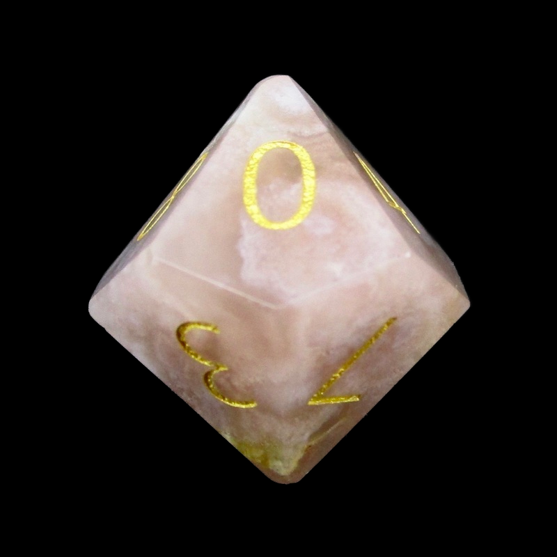 TDSO Gemstone Agate Cherry & Gold D10 Dice