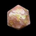 TDSO Gemstone Agate Cherry & Gold D20 Dice