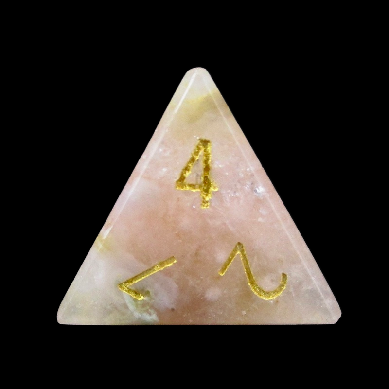 TDSO Gemstone Agate Cherry & Gold D4 Dice