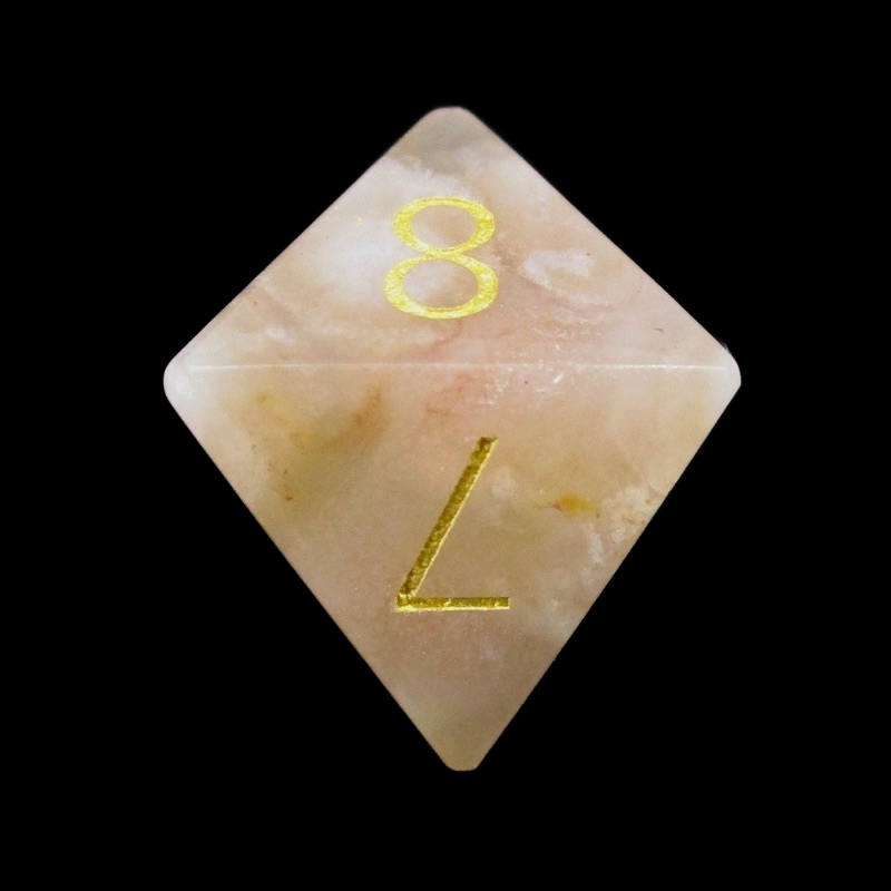 TDSO Gemstone Agate Cherry & Gold D8 Dice