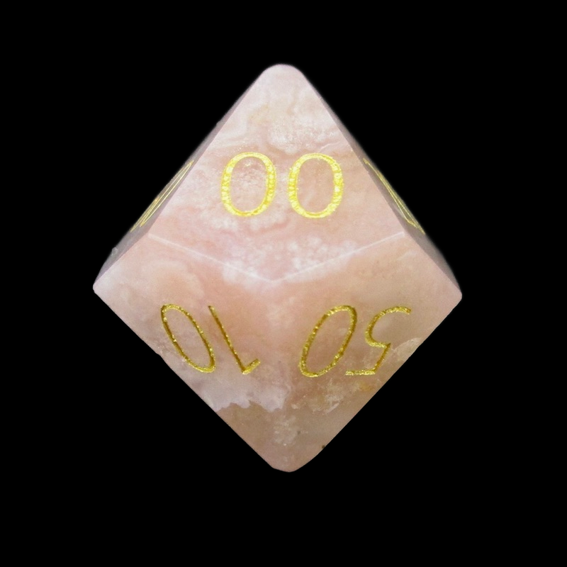 TDSO Gemstone Agate Cherry & Gold Percentile Dice