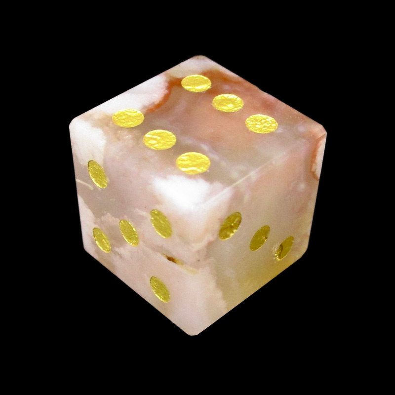 TDSO Gemstone Agate Cherry & Gold D6 Spot Dice
