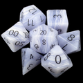 TDSO Gemstone Agate Lace & Black 7 Dice Polyset In Padded Case