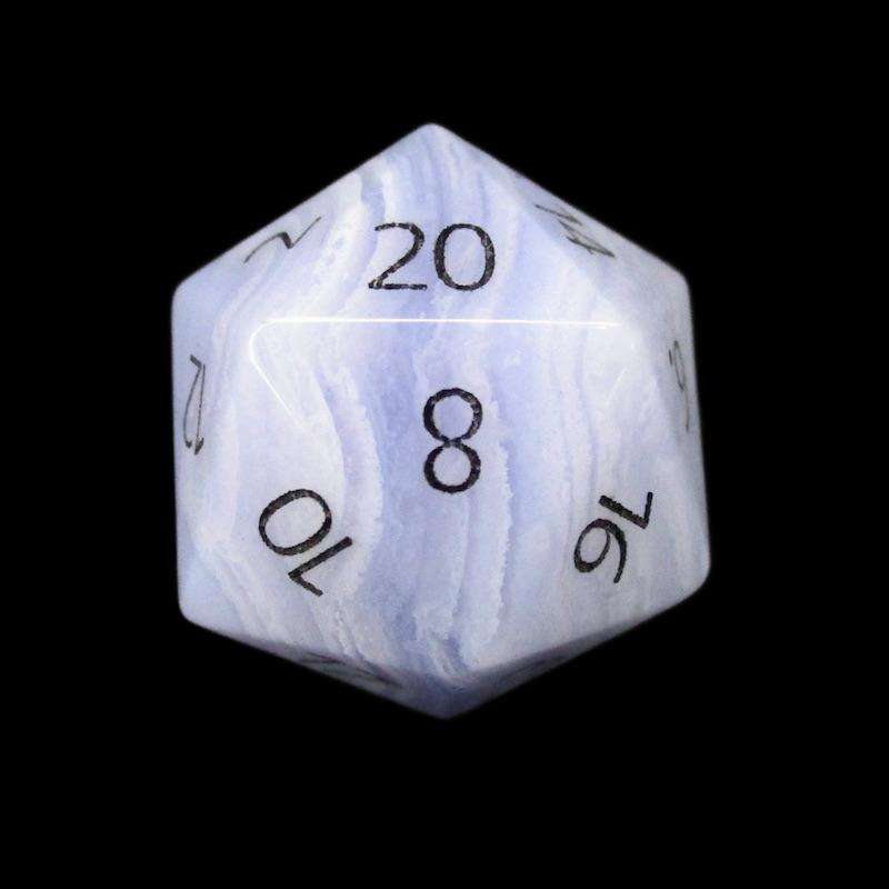 TDSO Gemstone Agate Lace & Black D20 Dice