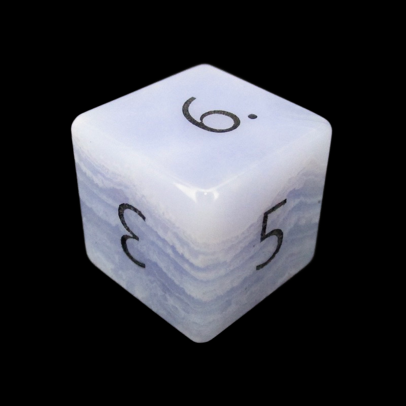 TDSO Gemstone Agate Lace & Black D6 Dice