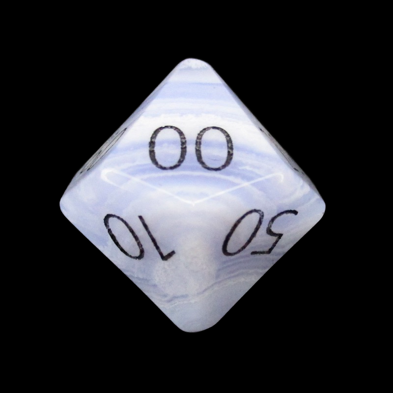TDSO Gemstone Agate Lace & Black Percentile Dice