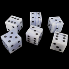 TDSO Gemstone Agate Lace & Black 6 x D6 Spot Dice Set In Padded Case
