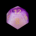 TDSO Gemstone Agate Purple Banded & Gold D12 Dice