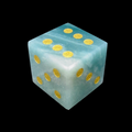 TDSO Gemstone Amazonite & Gold D6 Spot Dice
