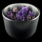 TDSO Gemstone Amethyst & Gold Bullet Dice Set