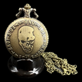 TDSO Antique Gold Metal Death Before Dishonour Fob Watch Case With Micro 7mm 7 Dice Polyset