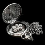 TDSO Antique Silver Metal Cthulhu Fob Watch Case With Micro 7mm 7 Dice Polyset