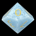 TDSO Gemstone Natural Aquamarine & Gold D10 Dice