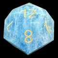 TDSO Gemstone Natural Aquamarine & Gold D12 Dice