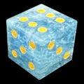 TDSO Gemstone Natural Aquamarine & Gold D6 Spot Dice