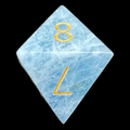 TDSO Gemstone Natural Aquamarine & Gold D8 Dice