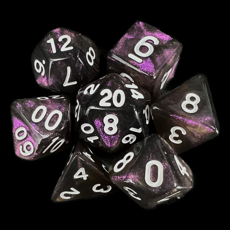 TDSO Aurora Dark Moon 7 Dice Polyset LTD EDITION